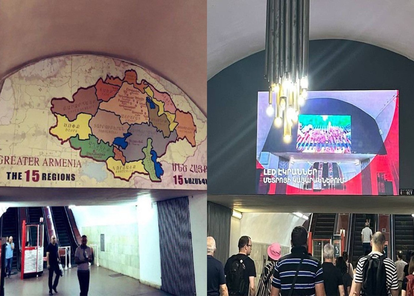 İrəvan metrosundakı qondarma “Böyük Ermənistan”xəritəsi yığışdırıldı