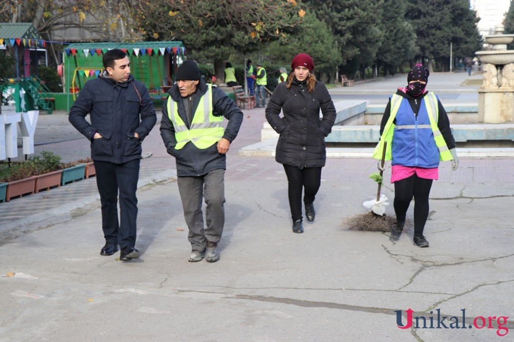 "Atatürk" parkında yenidənqurma işlərinə başlanıldı - FOTOLAR