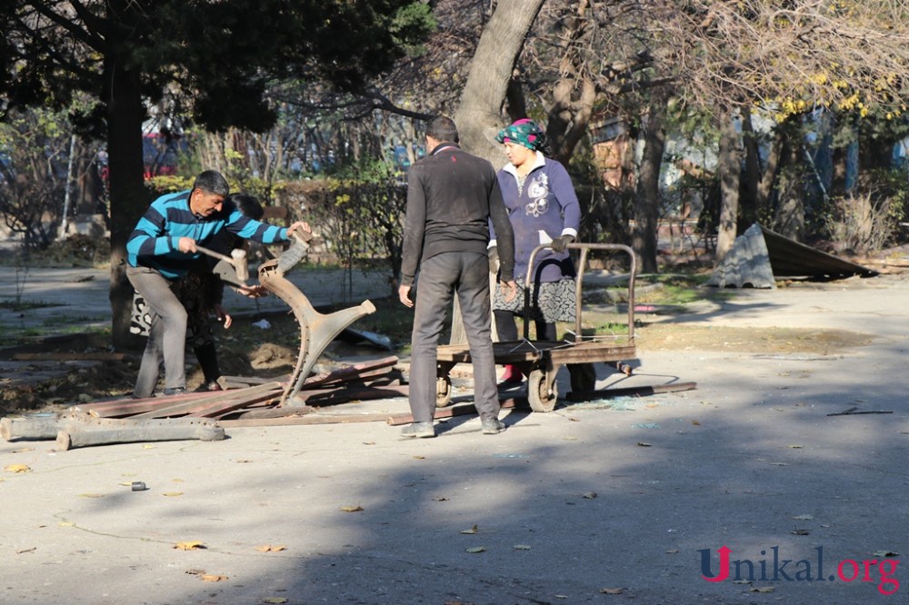 "Atatürk" parkında yenidənqurma işlərinə başlanıldı - FOTOLAR