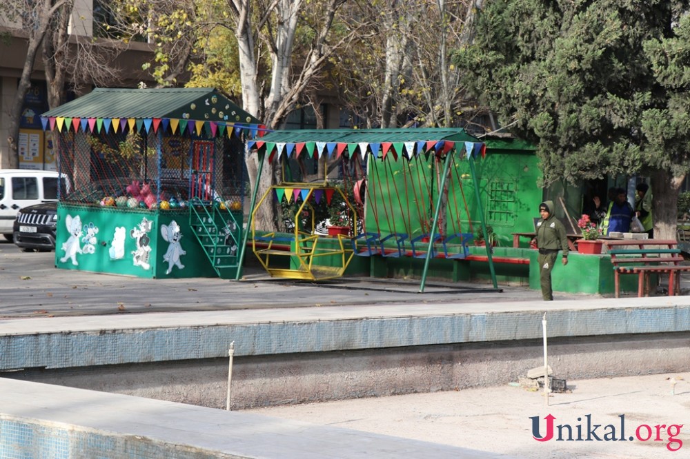 "Atatürk" parkında yenidənqurma işlərinə başlanıldı - FOTOLAR