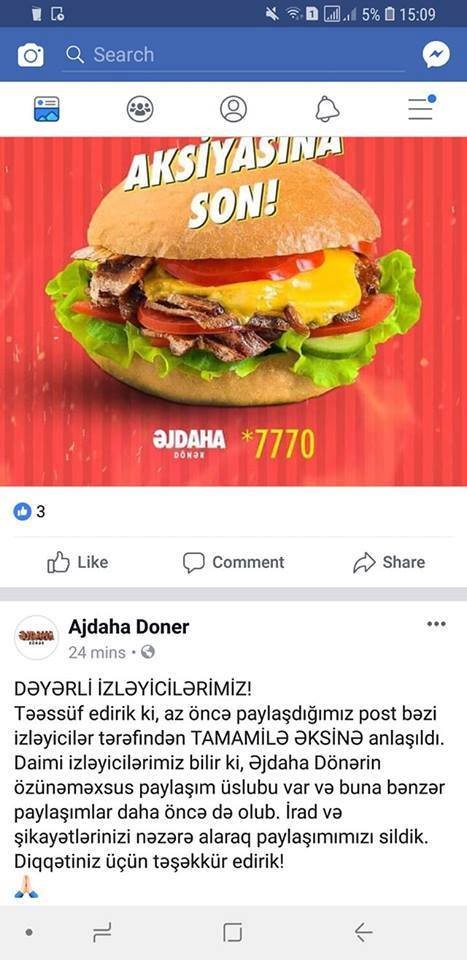 "Əjdaha Dönər"in Mehmanla bağlı paylaşımı ETİRAZ YARATDI