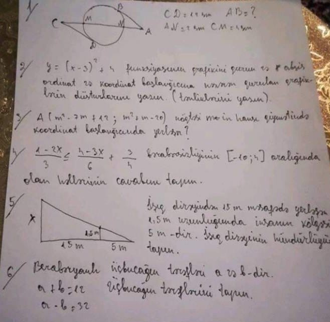 9-cu sinif imtahanında BİABIRÇI SƏHV - FOTO