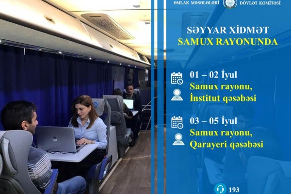 Səyyar qeydiyyat avtobusu Samuxda 