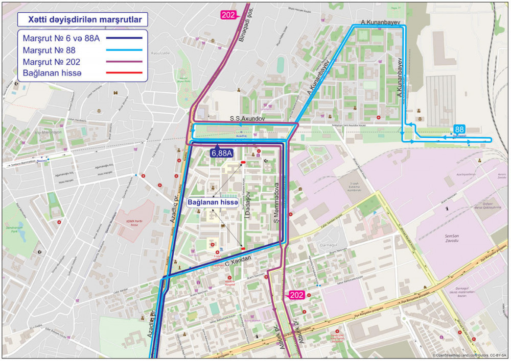 Bu marşrutların hərəkət sxemi dəyişdirilir - FOTO