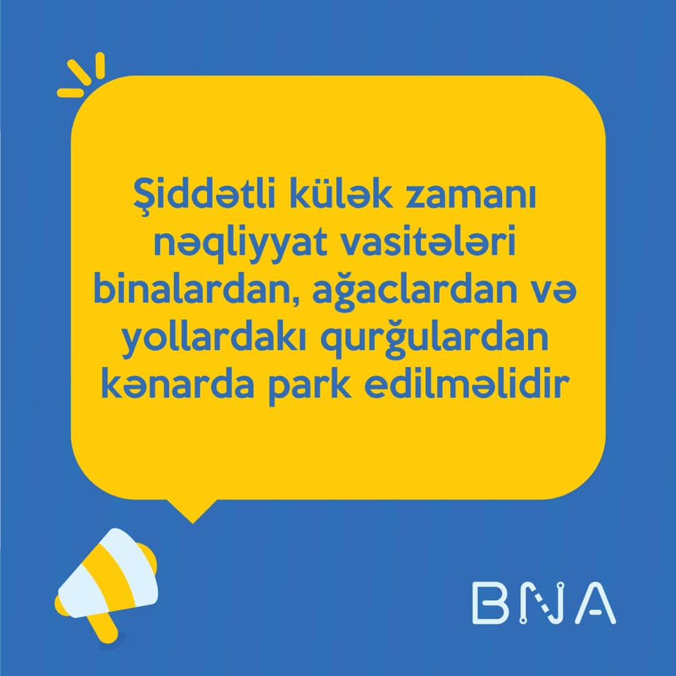 BNA-dan küləkli hava ilə bağlı XƏBƏRDARLIQ!