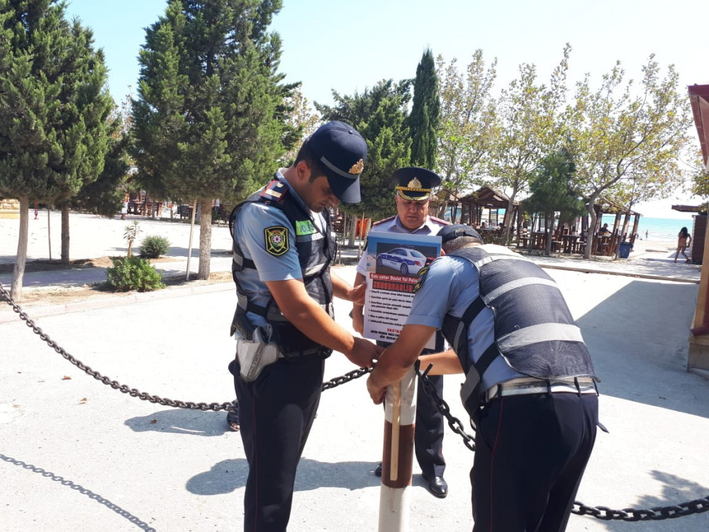 Yol polisi çimərliklərdə yeni maarifləndirici aksiyaya başladı - FOTO