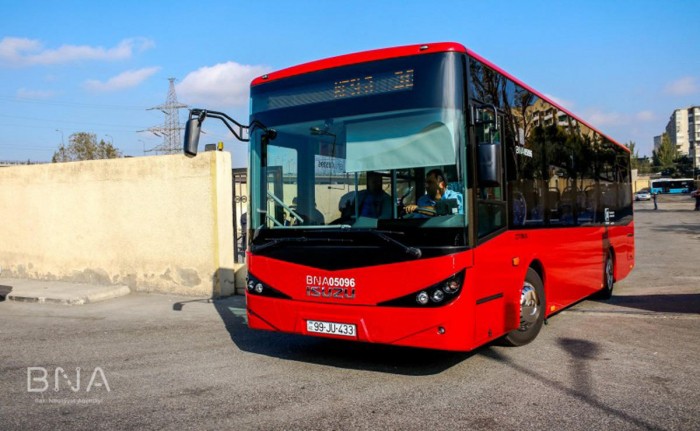 Bakıya gətirilən yeni avtobuslar xəttə buraxıldı - FOTOLAR