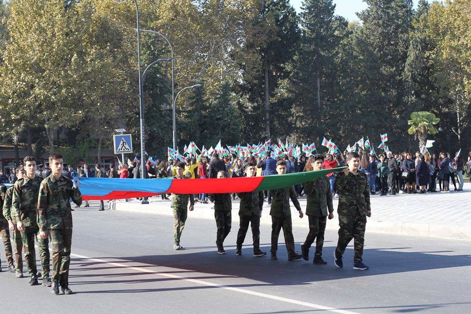 Ağdaşda Bayraq Yürüşü keçirildi - FOTO