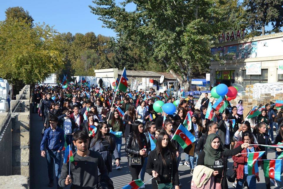 Ağdaşda Bayraq Yürüşü keçirildi - FOTO