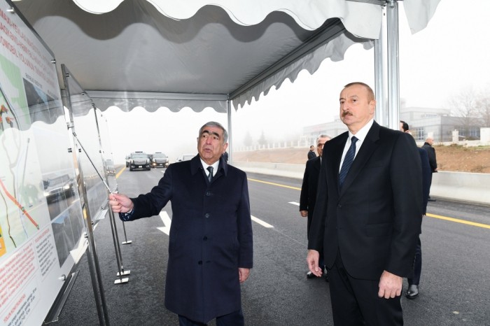 Prezident Şamaxıda yol açılışında iştirak edib - FOTOLAR