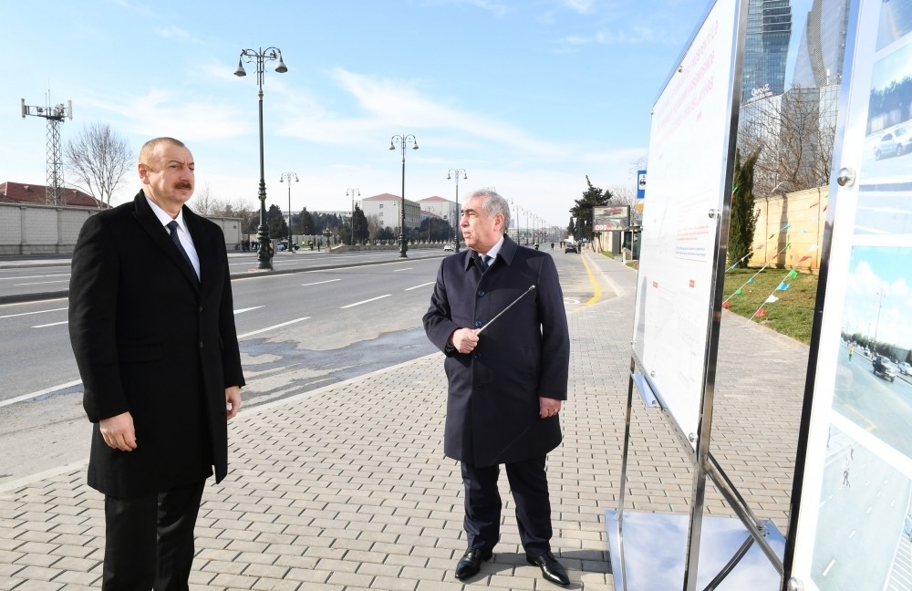 İlham Əliyev yeraltı piyada keçidinin açılışında - FOTOLAR-YENİLƏNİB