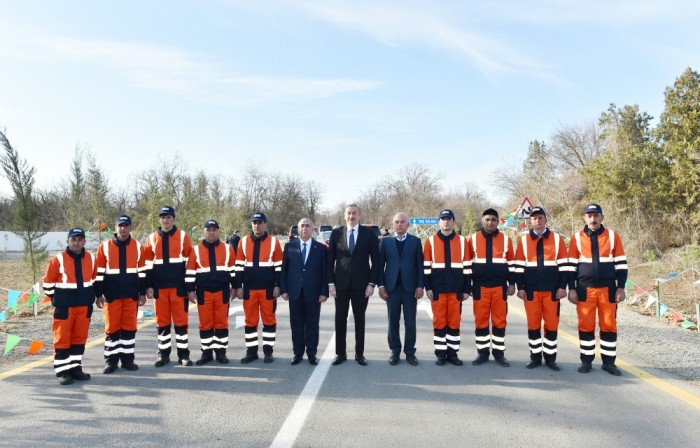 Prezident Qazaxda yol açılışında iştirak edib - FOTOLAR