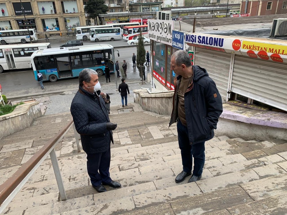 Nizami rayonunda əhali koronavirusla bağlı maarifləndirilir - FOTOLAR