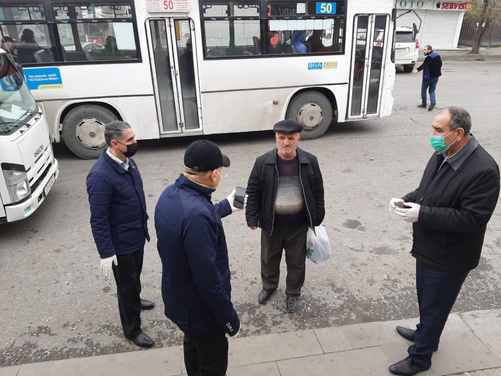 Nizami rayonunda əhali koronavirusla bağlı maarifləndirilir - FOTOLAR