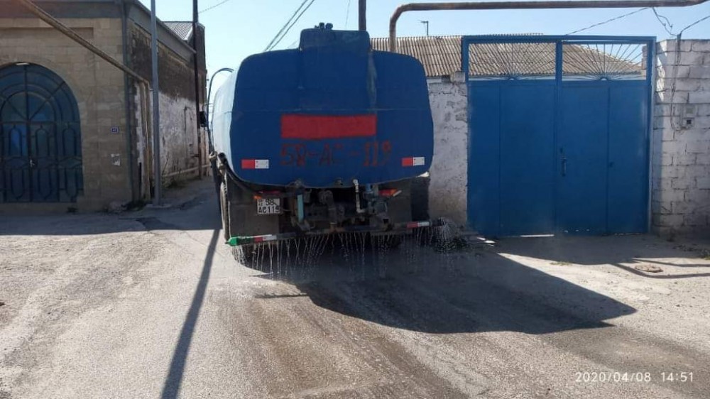 Abşeronda dezinfeksiya işləri davam etdirilir - FOTOLAR