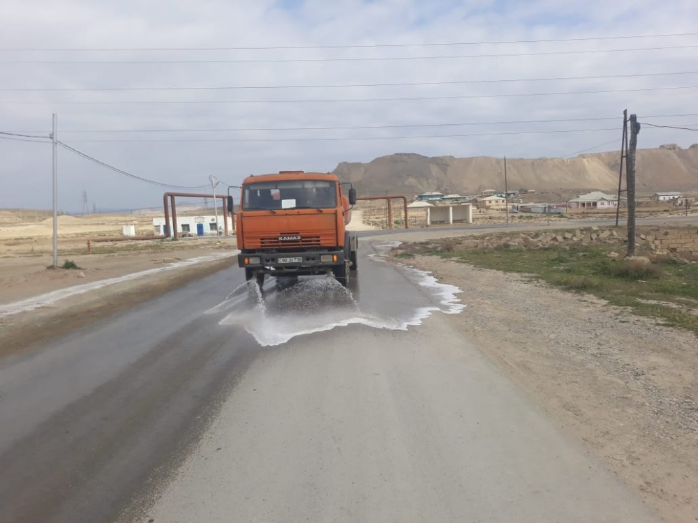 Qaradağda dezinfeksiya işləri davam etdirilir - FOTO