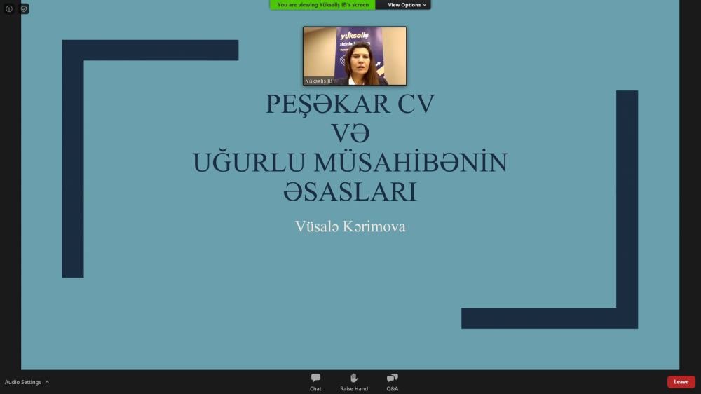 "Yüksəliş" müsabiqəsi vebinar təşkil edib - FOTOLAR