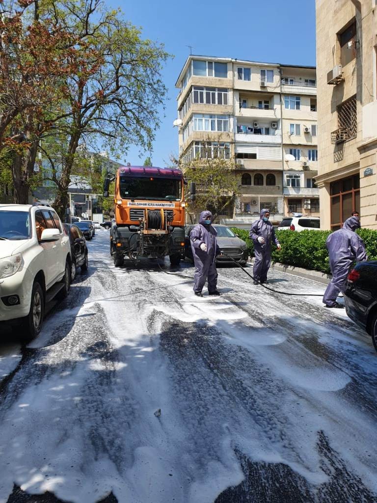 Bakı belə dezinfeksiya edildi - FOTOLAR