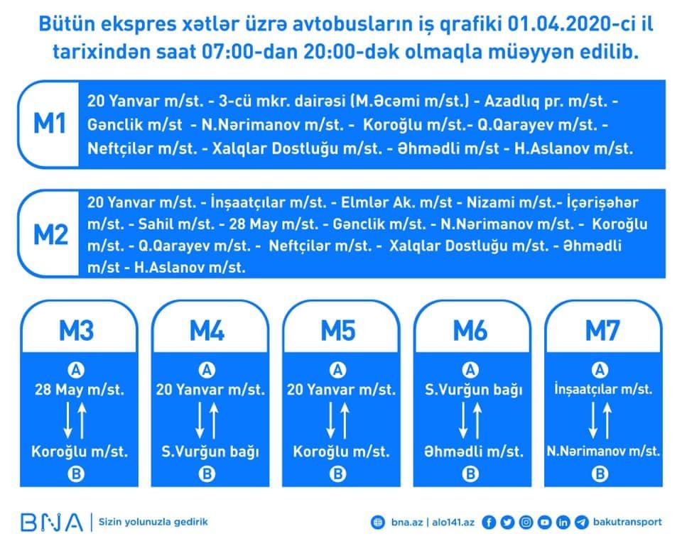 Bakıda ekspres avtobuslar saat neçəyə kimi işləyəcək? 