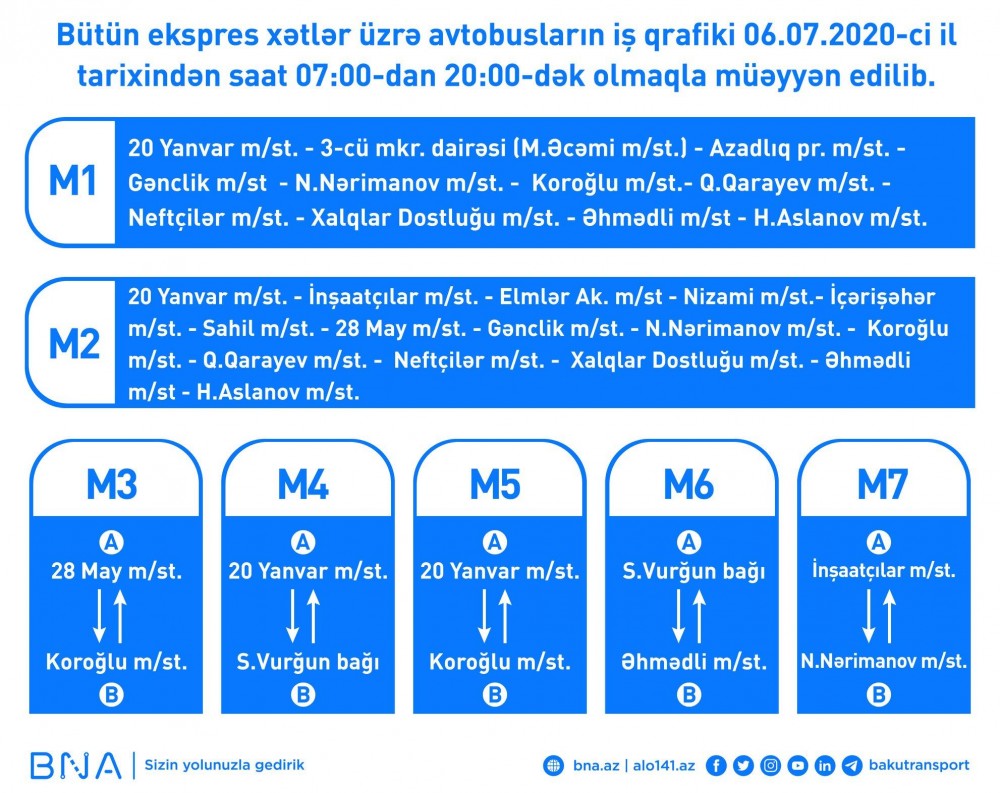 Bakıda ekspress avtobuslar yenidən fəaliyyətə başladı - FOTO