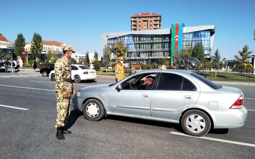 Qubada polis gücləndirilmiş iş rejimində xidmət aparır - FOTOLAR