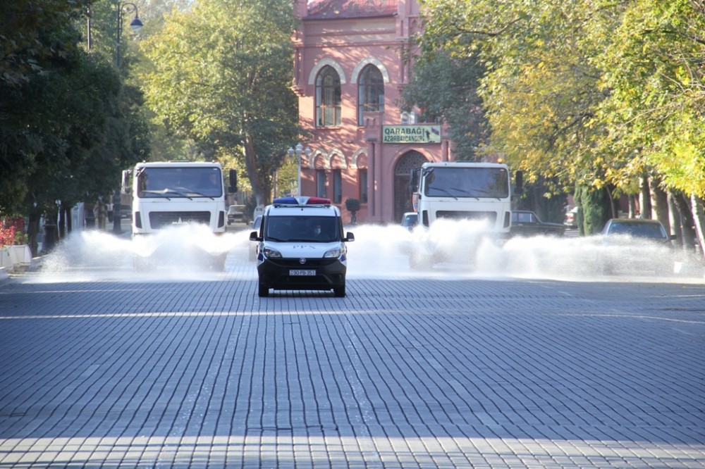 Gəncədə genişmiqyaslı dezinfeksiya işləri aparılıb - FOTO