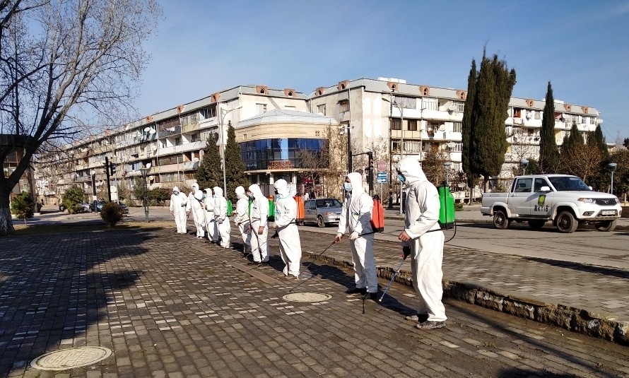 Gəncədə koronavirusa qarşı mübarizə tədbirləri davam edir - FOTOLAR