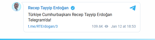 Ərdoğan “Telegram”da 