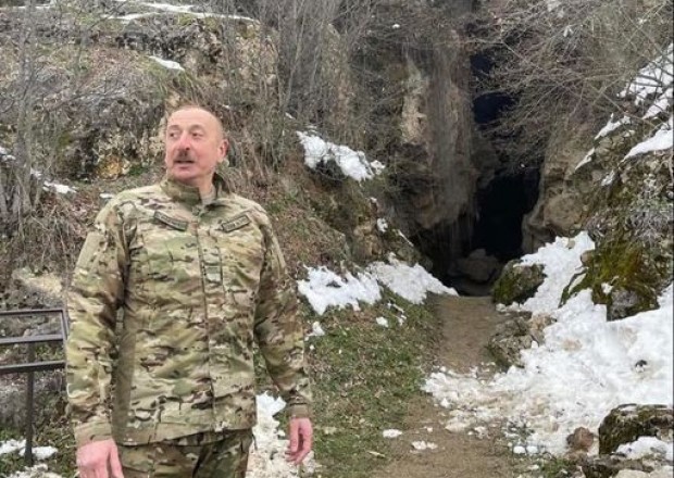 Prezidentlə xanımı Azıx mağarasına baş çəkdi - VİDEO