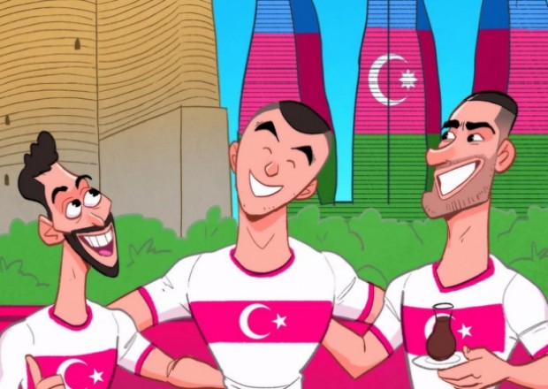 Omar Momani Türkiyə millisinin Bakıya gəlişinə karikatura həsr etdi 