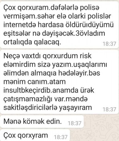 Əri tərəfindən başı kəsilən Sevincin mesajları yayıldı