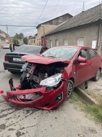 "Sürücülük vəsiqəm yoxdur" - Qəzaya düşən polis (FOTOLAR)