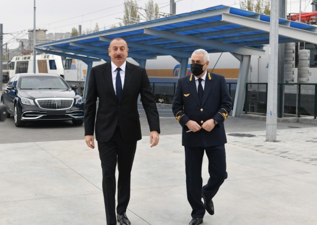Prezident Biləcəri lokomotiv deposunun açılışında - FOTOLAR