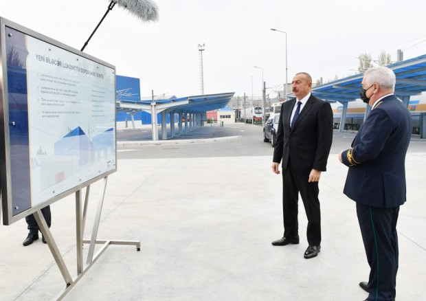 Prezident Biləcəri lokomotiv deposunun açılışında - FOTOLAR