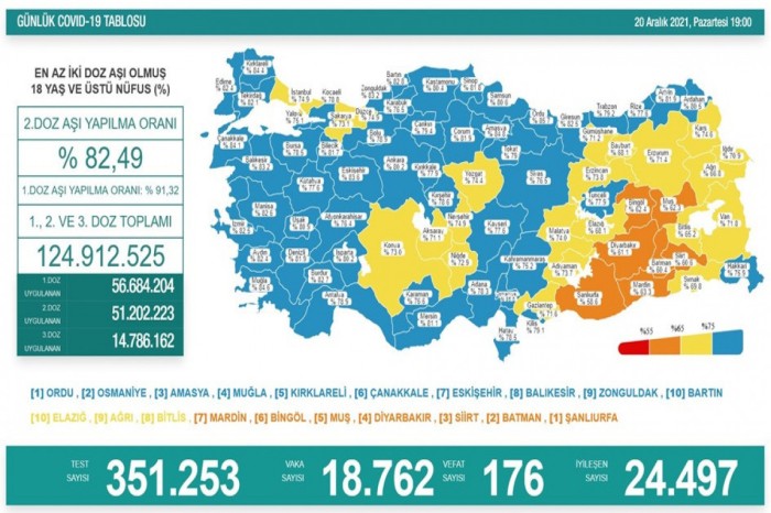 Türkiyədə koronavirusdan daha 176 nəfər ölüb