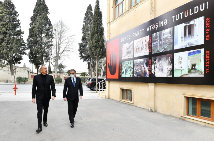 Dövlət başçısı Gəncə Memorial Kompleksinin təməlini qoydu - FOTO