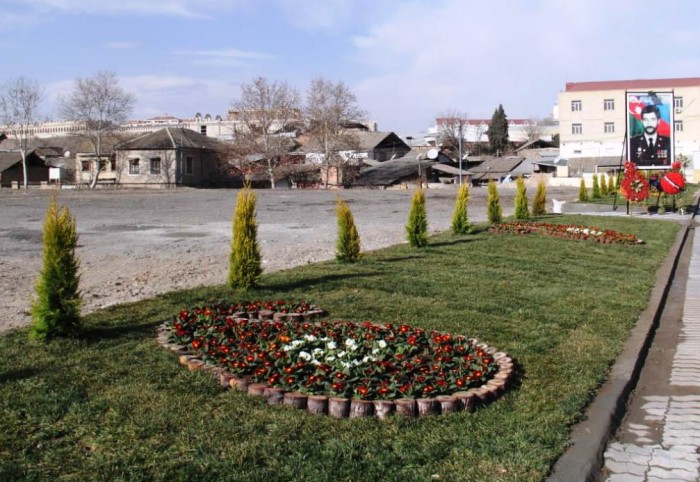 Gəncədə yeni yaşıllıq zolaqları yaradılır - FOTOLAR