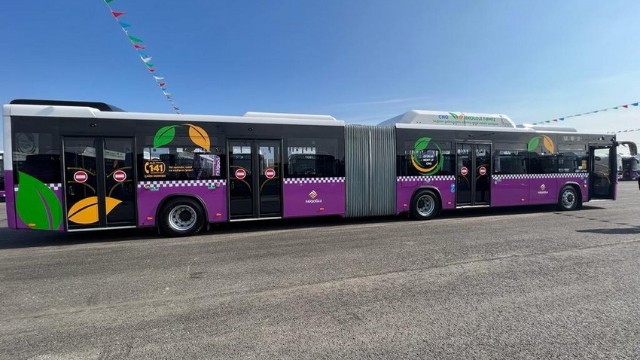 Bakıya 50 ədəd yeni iritutumlu avtobus gətirildi 