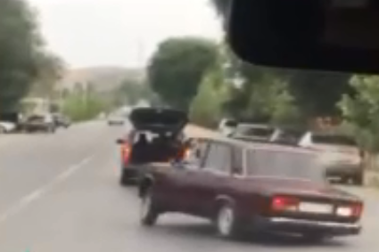 Toy karvanında avtoxuliqanlıq edən sürücü HƏBS OLUNDU - VİDEO