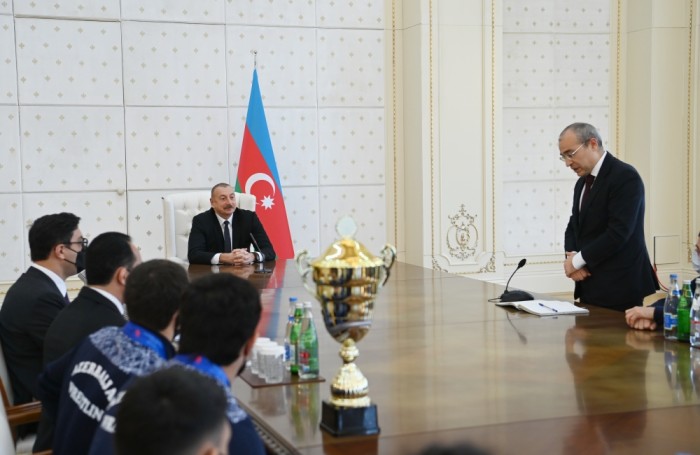 Prezident Avropa çempionatının iştirakçılarını qəbul etdi - FOTOLAR (YENİLƏNİB)