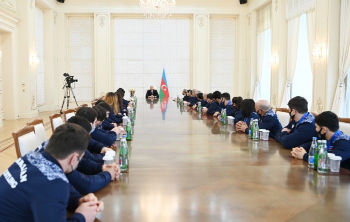 Prezident Avropa çempionatının iştirakçılarını qəbul etdi - FOTOLAR (YENİLƏNİB)