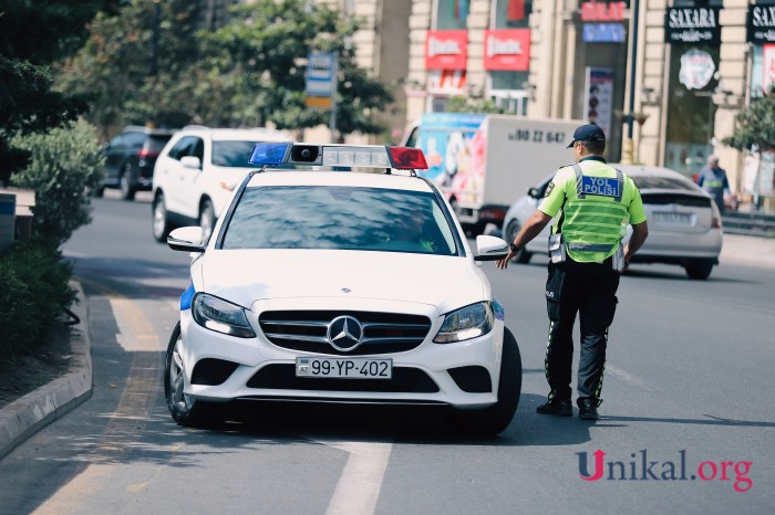 Peşə bayramında xidmətdə olan polislər - FOTOLAR