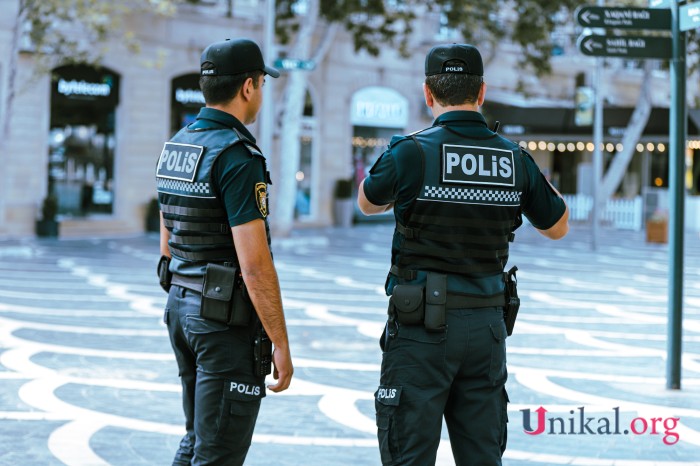 Peşə bayramında xidmətdə olan polislər - FOTOLAR