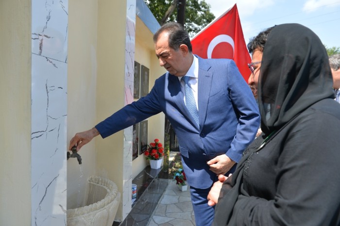 Taleh Qaraşov şəhid bulağının açılışında iştirak etdi - FOTOLAR