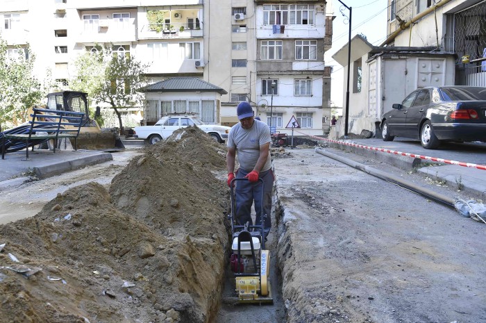 Yasamalda su təchizatı yenilənir - FOTOLAR