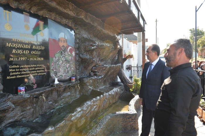 Lənkəranda daha bir şəhidin adına bulaq açıldı - FOTOLAR