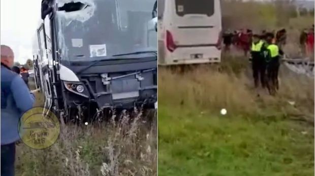 Rusiyada çağırışçıların avtobusu qəzaya düşdü -VİDEO