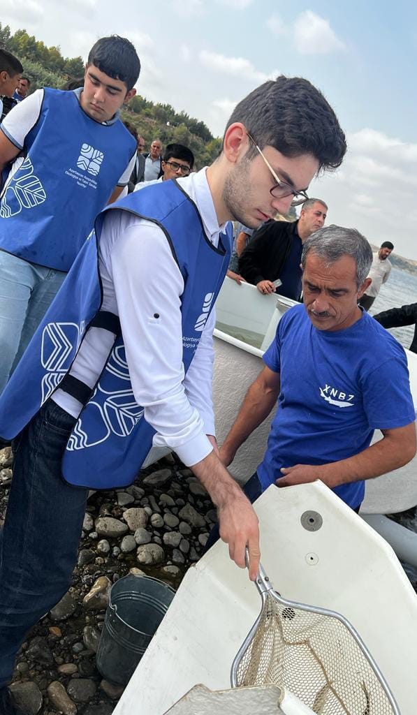 Şəmkir və Yenikənd su anbarlarına balıq körpələri buraxılıb - FOTOLAR