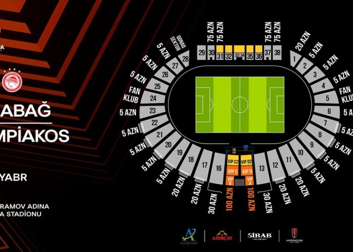 "Qarabağ" - "Olimpiakos" oyununun biletləri satışa çıxarıldı