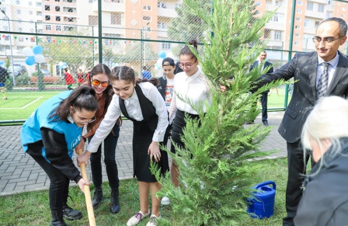 Leyla Əliyevanın iştirakı ilə növbəti abadlaşdırılmış həyətin açılışı olub - FOTO